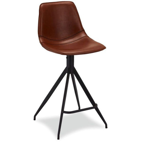 Isabel Barhocker 2er Set - Kunstleder Cognac Braun
